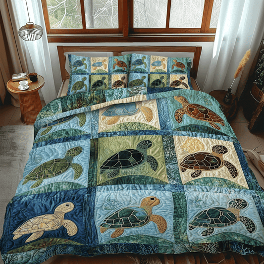 Marine Melody 3-Piece Quilted Bedding Set NCU0TL1477
