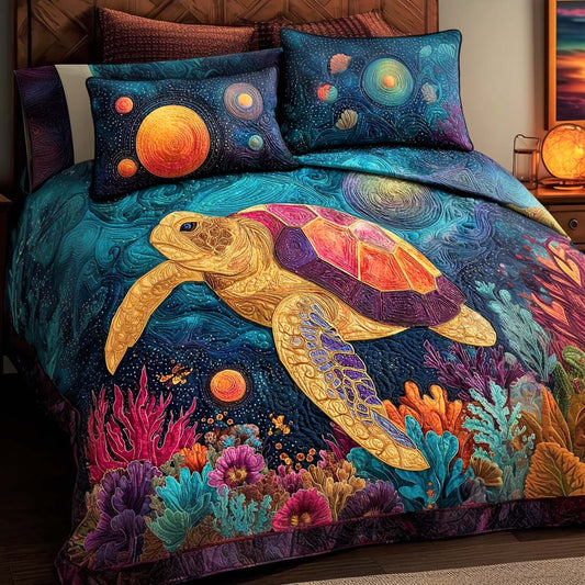 Marine Shell Slumber 3-Piece Quilted Bedding Set NCU0NNL196