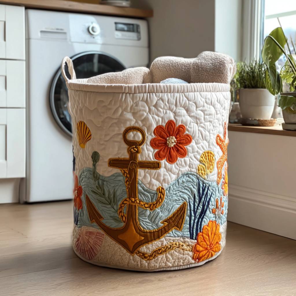Mariner Mood Quilted Laundry Basket NCU0PTT860
