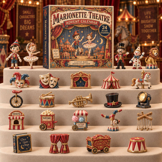 CHRISTMAS KICKOFF 40% OFF - Marionette Theatre Advent Calendar 2026 - 24-Day Festive Countdown, Acrylic Charms Blind Box - Gift For Theatre Lovers AC0TM301