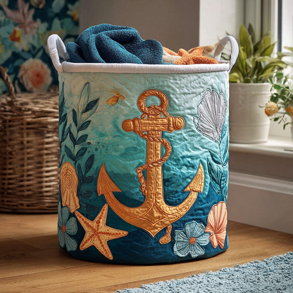 Maritime Muse Quilted Laundry Basket NCU0PTT1011