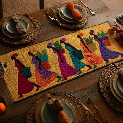 Market Black Woman Parade Quilted Table Runner NCU0HNH465