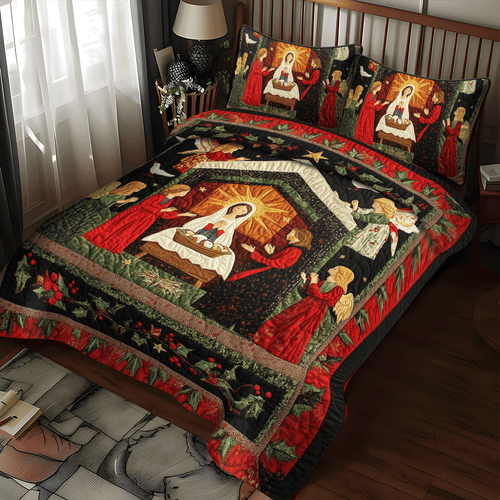 Mary And Joseph 3-Piece Quilted Bedding Set NCU0PD760
