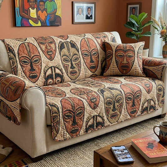 Mask Dance Quilted Sofa Cover NCU0NXD1817