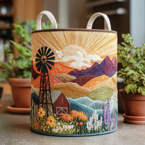 Meadow Bliss Quilted Laundry Basket NCU0DV973