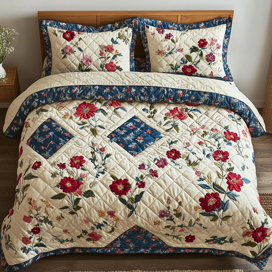 Meadow Bloom 3-Piece Quilted Bedding Set NCU0DDK451