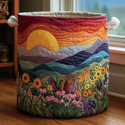 Meadow Bloom Quilted Laundry Basket NCU0DDK2019
