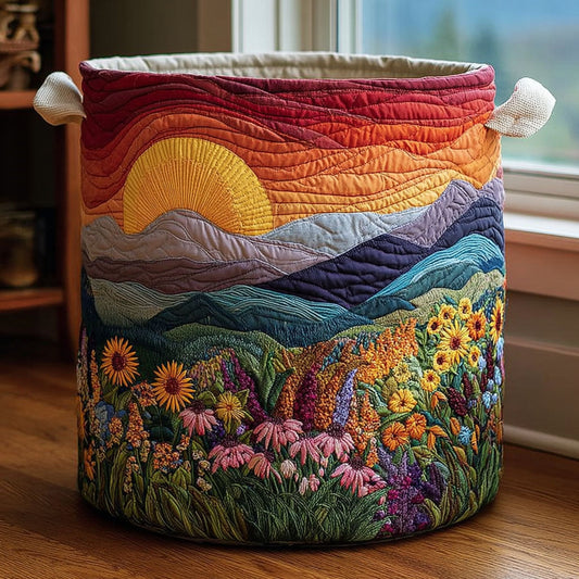 Meadow Bloom Quilted Laundry Basket NCU0DDK2019