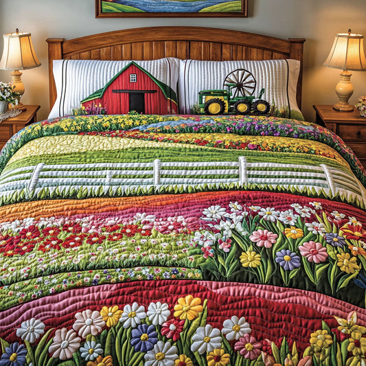 Meadow Breeze 3-Piece Quilted Bedding Set NCU0PTT397