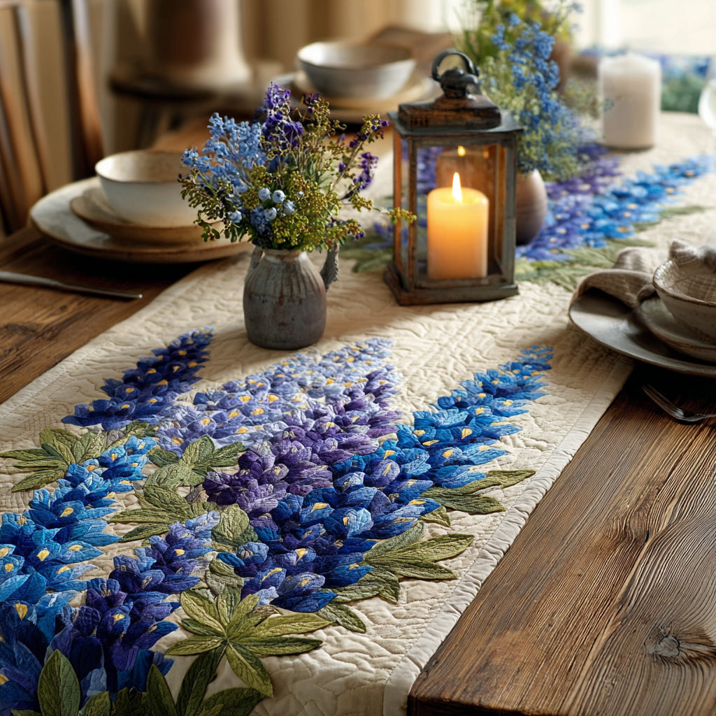 Meadow Breeze Bluebonnet Quilted Table Runner NCU0LDH091