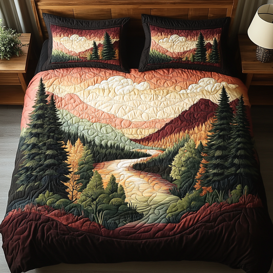 Meadow Calm 3-Piece Quilted Bedding Set NCU0NVH730