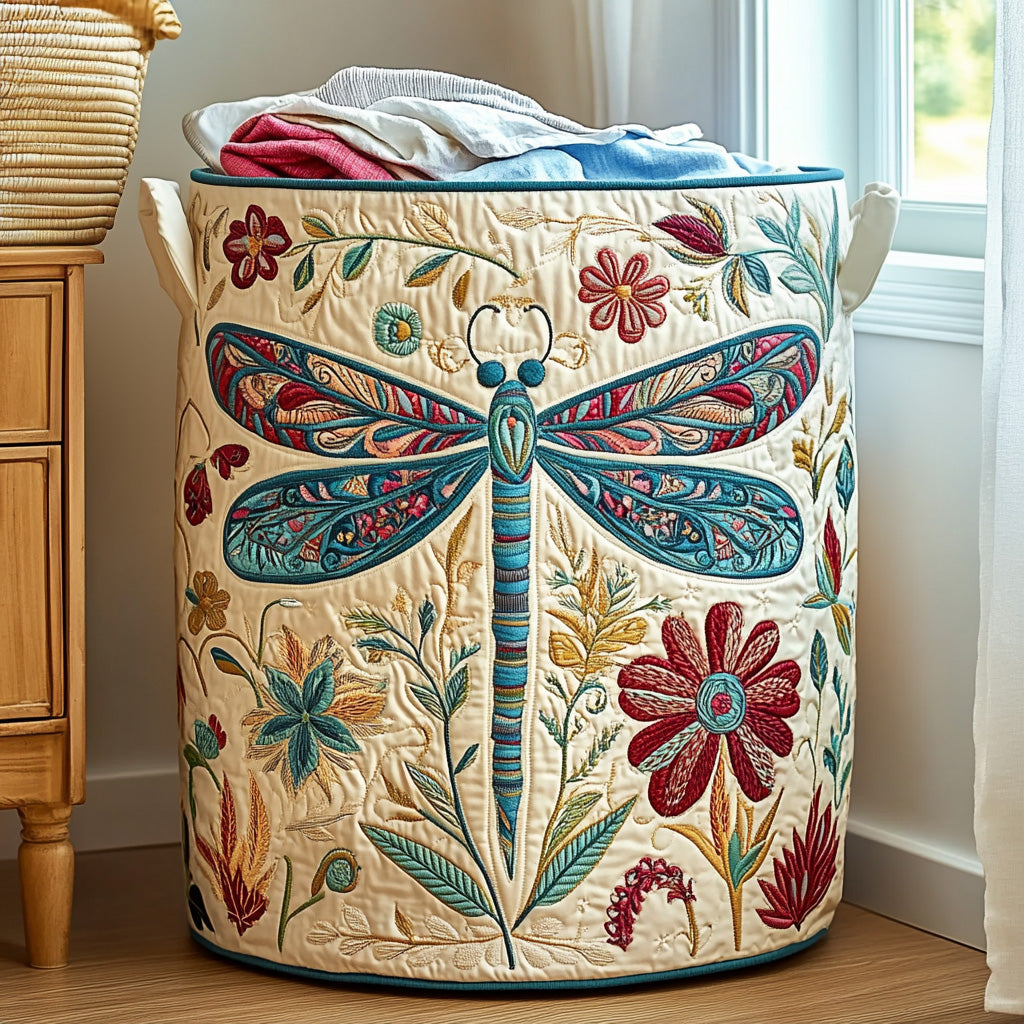 Midnight Petal Paws Quilted Laundry Basket NCU0NXD636 main image 1