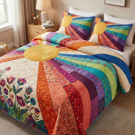 Meadow Dawn 3-Piece Quilted Bedding Set NCU0NXD1721