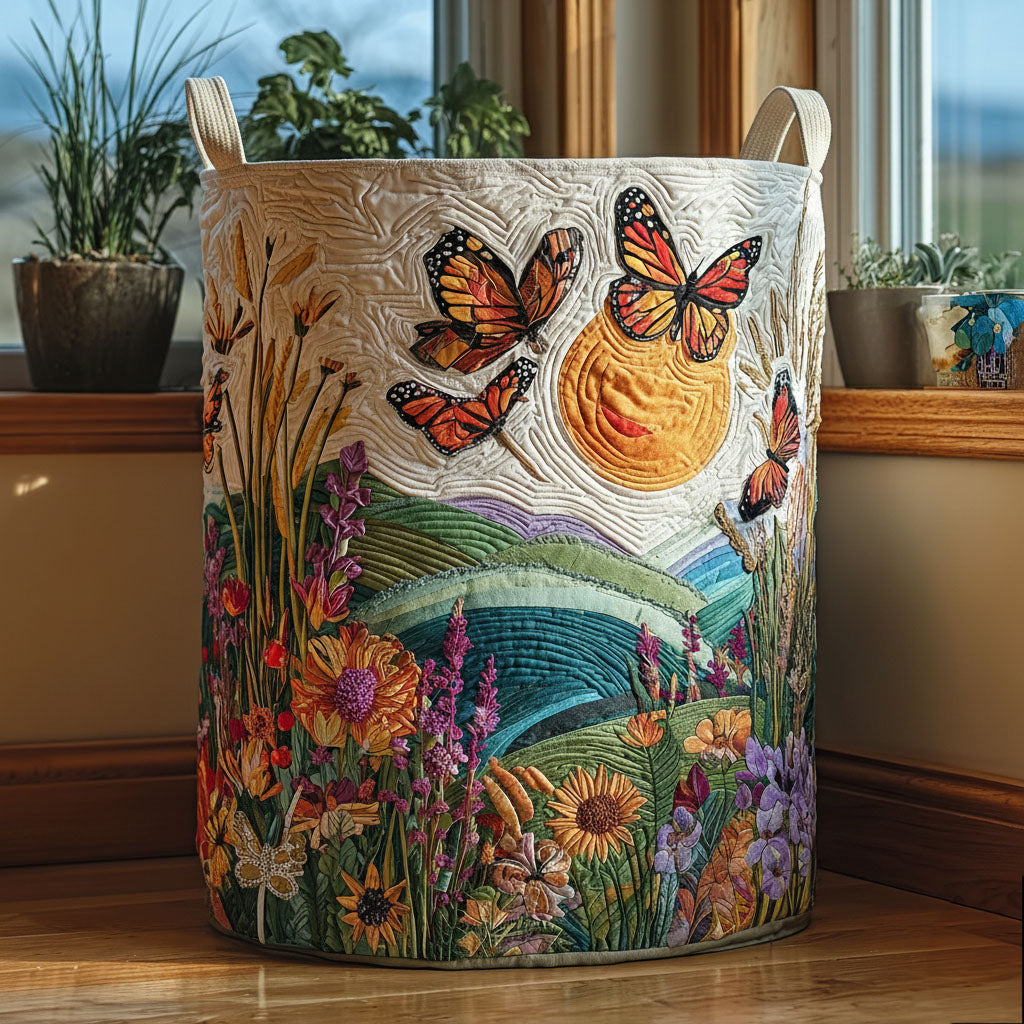 Meadow Flight Quilted Laundry Basket NCU0PTT2591