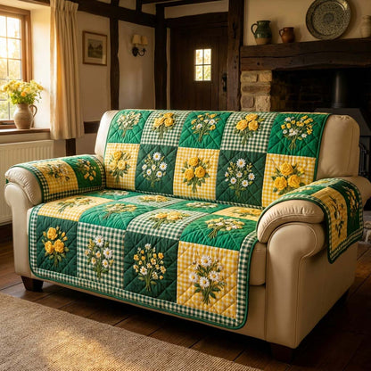 Meadow Flower Quilted Sofa Cover NCU0HNH909
