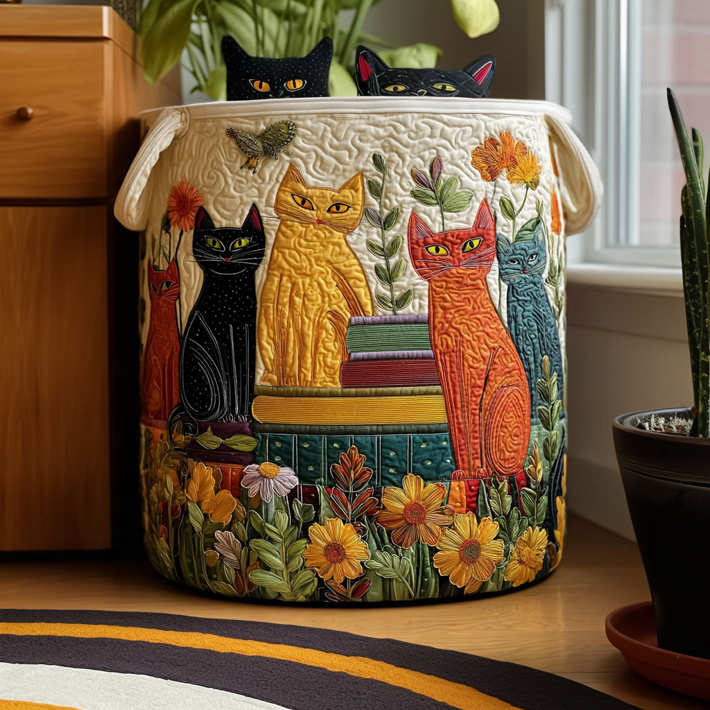 Meadow Friends Quilted Laundry Basket NCU0PTT2486