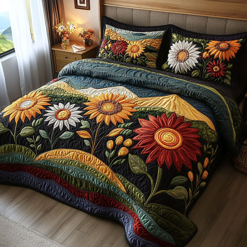 Meadow Glow Harmony 3-Piece Quilted Bedding Set NCU0PTT219