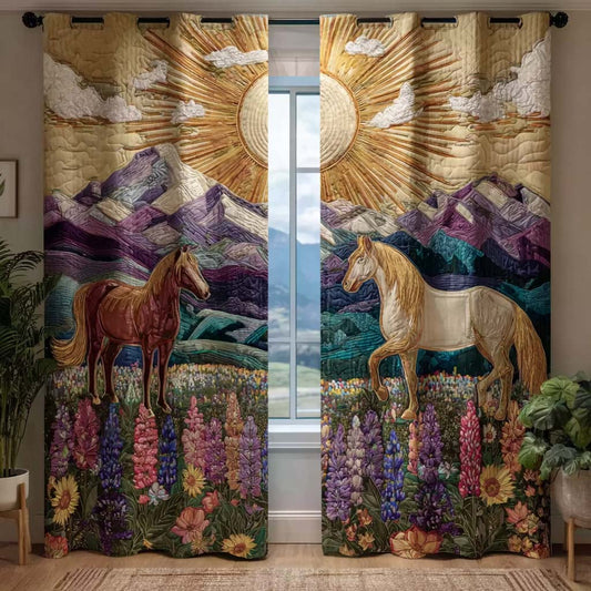 Meadow Horse Quilted Curtains NCU0HNH880