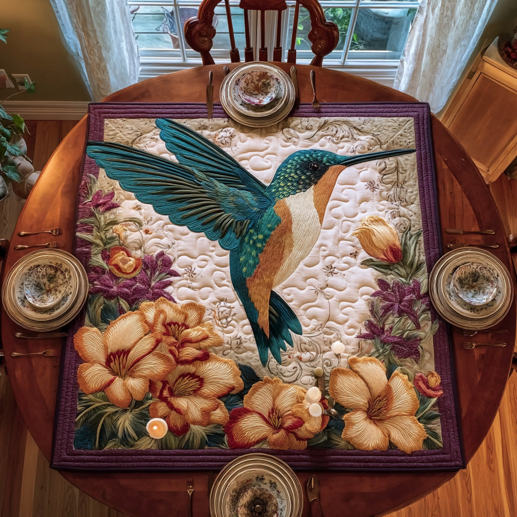 Meadow Hummer Quilted Table Topper NCU0DV910
