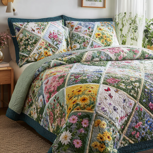 Meadow Joy 3-Piece Quilted Bedding Set NCU0DDK440