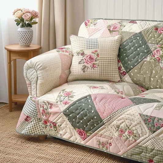 Meadow Mosaic Quilted Sofa Cover NCU0DQQ0460