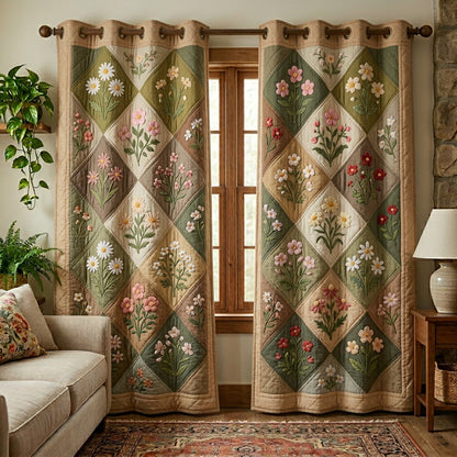 Meadow Patchwork Quilted Curtains NCU0NTV954