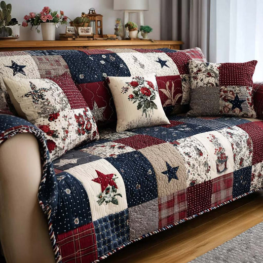 Meadow Patchwork Quilted Sofa Cover NCU0NNT2716