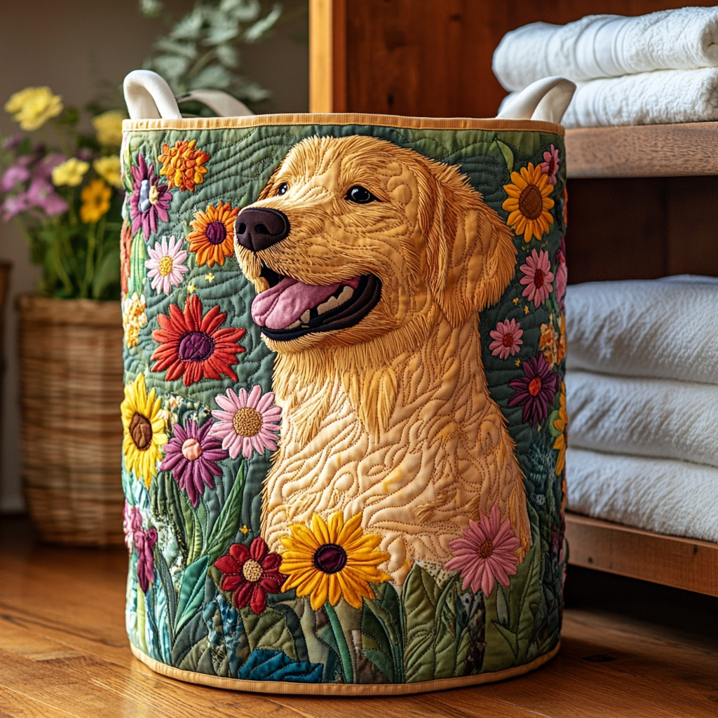 Meadow Smile Quilted Laundry Basket NCU0NXD530