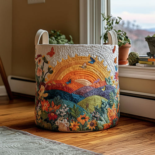 Meadow Spirit Quilted Laundry Basket NCU0PTT2602