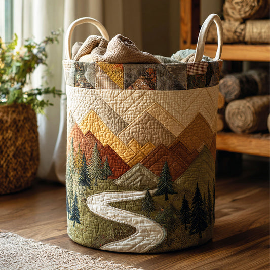 Meadow Trail Quilted Laundry Basket NCU0NTV009
