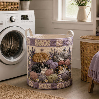 Meadow Whiskers Quilted Laundry Basket NCU0NTD2083