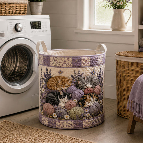 Meadow Whiskers Quilted Laundry Basket NCU0NTD2083