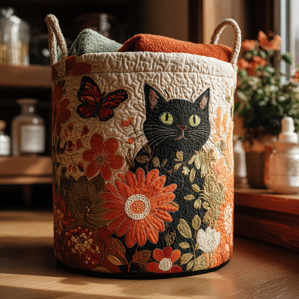 Meadow Whiskers Quilted Laundry Basket NCU0PTT2082