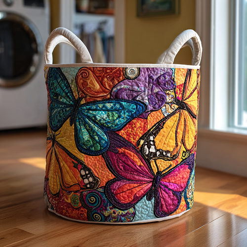 Meadow Wing Quilted Laundry Basket NCU0PVL416