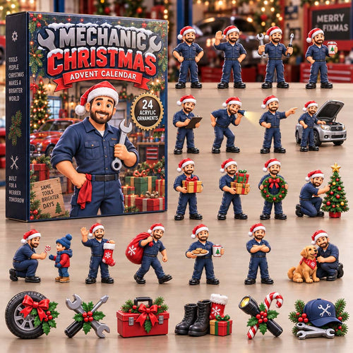 CHRISTMAS KICKOFF 40% OFF - Mechanic Christmas Advent Calendar 2026 - 24-Day Festive Countdown, Acrylic Charms Blind Box - Gift For Kids AC0HH047