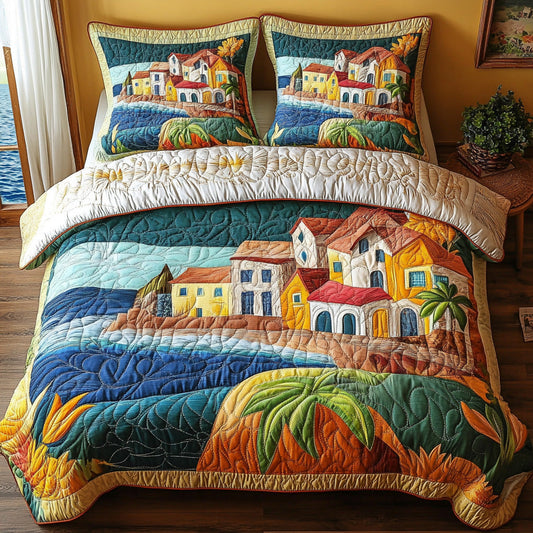 Mediterranean Muse 3-Piece Quilted Bedding Set NCU0DV524