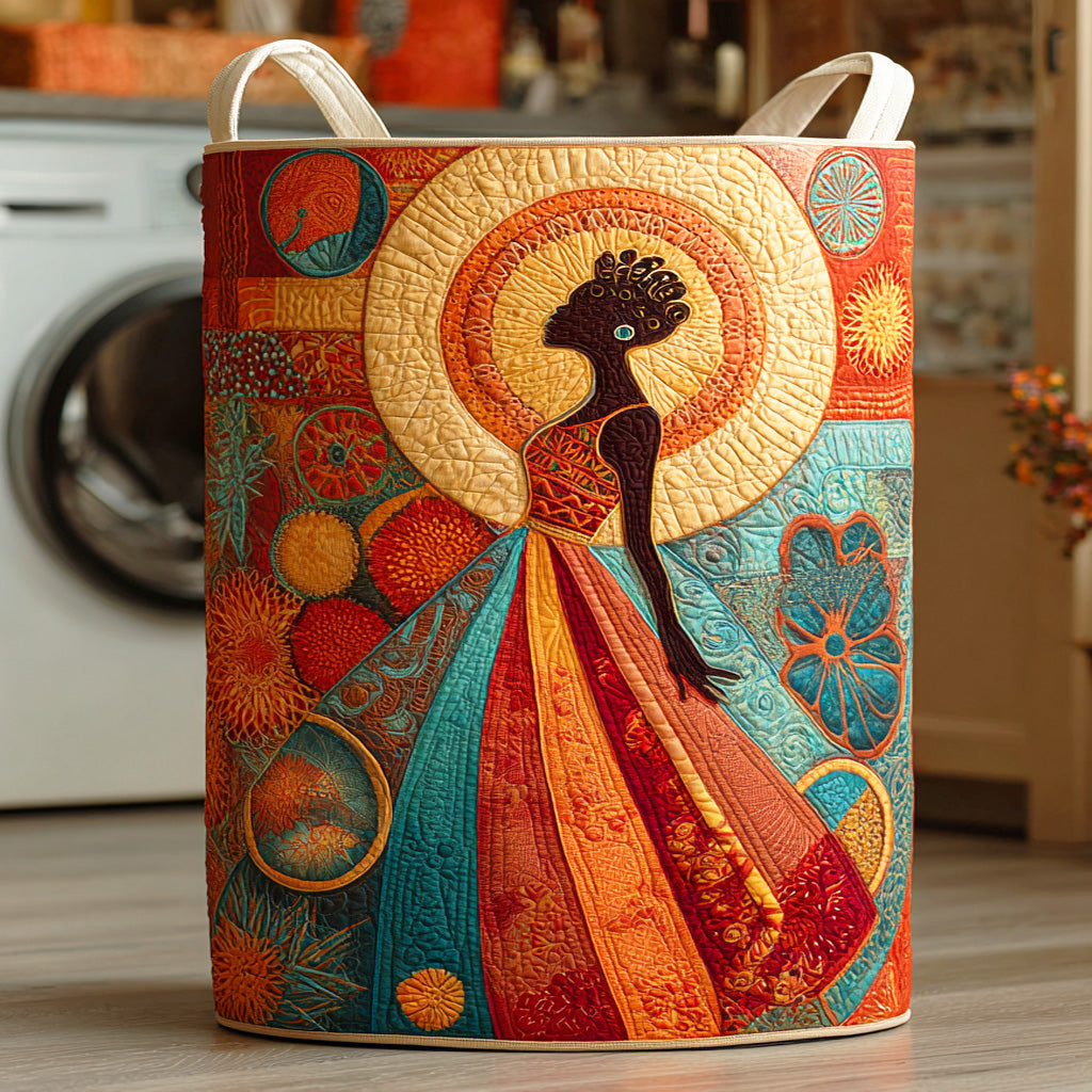Melanin Dreams Quilted Laundry Basket NCU0NTD708