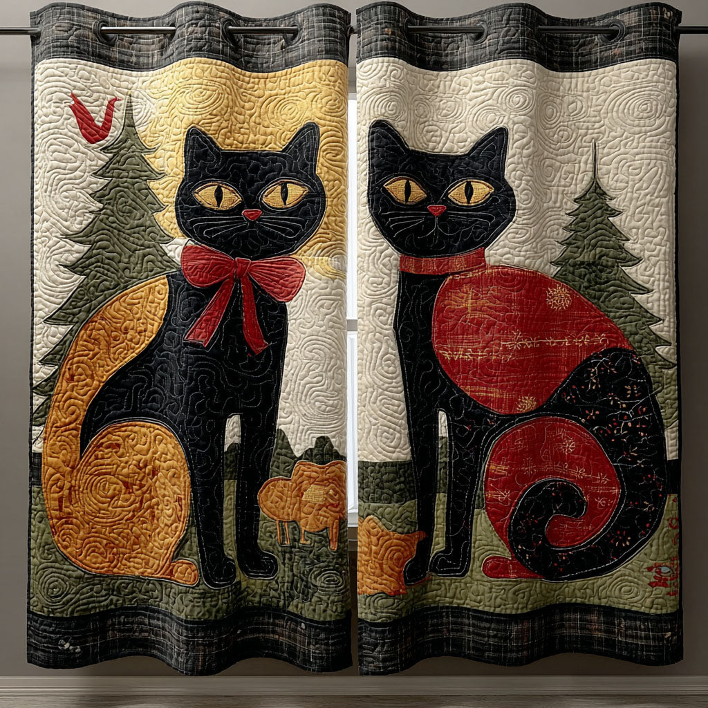 Meow Abstract Quilted Curtains NCU0PTT2175