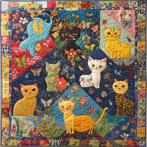 Meow Kingdom Quilted Blanket NCU0DV661