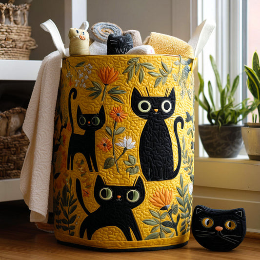 Meow Mingle Quilted Laundry Basket NCU0PTT1131