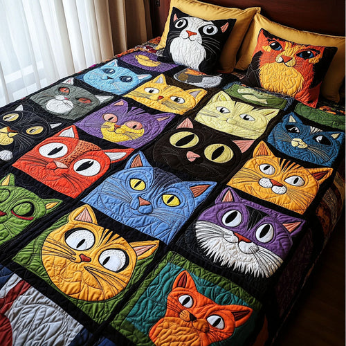 Meow Mosaic Quilted Blanket NCU0PT1112