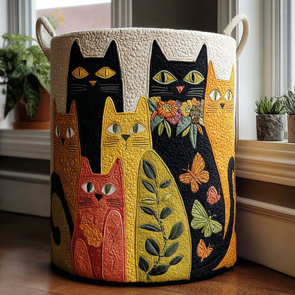 Meow Mosaic Quilted Laundry Basket NCU0PTT1988