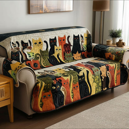 Meow Motion Quilted Sofa Cover NCU0PTT2150