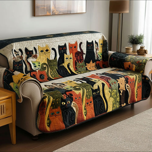 Meow Motion Quilted Sofa Cover NCU0PTT2150