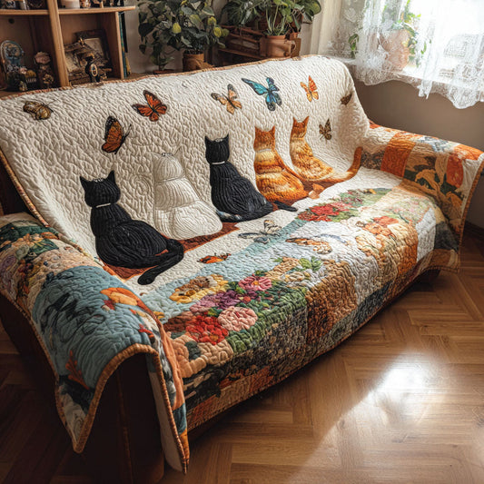 Meow in Bloom Quilted Sofa Cover NCU0PTT2149