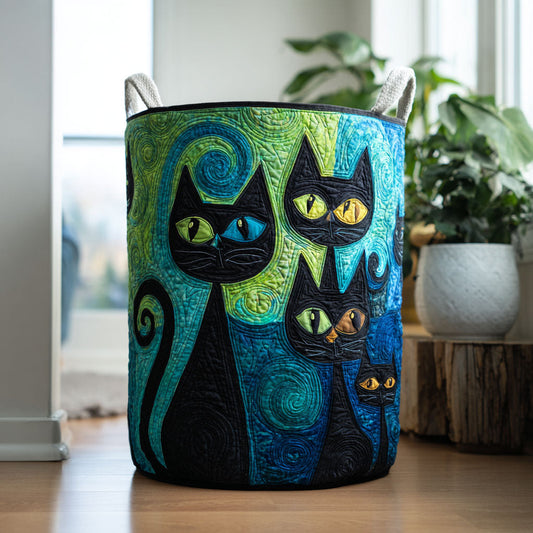 Meowgical Moments Quilted Laundry Basket NCU0PTT1170