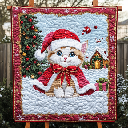 Meowy Christmas Delight Quilted Blanket NCU0DK1503