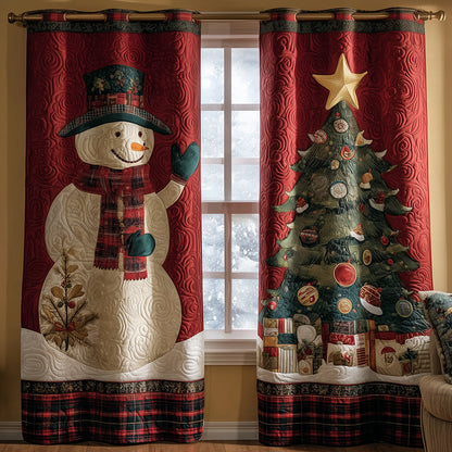 Merry Snowman Glee Quilted Curtains NCU0TH3770