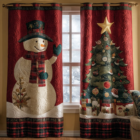 Merry Snowman Glee Quilted Curtains NCU0TH3770