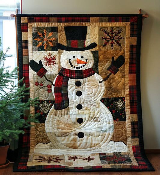 Merry Snowman Quilted Blanket NCU0PT334